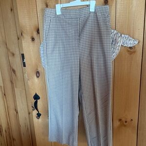 Ann Taylor Loft like NEW Classic Check Straight-Leg Pants in Beige and Black